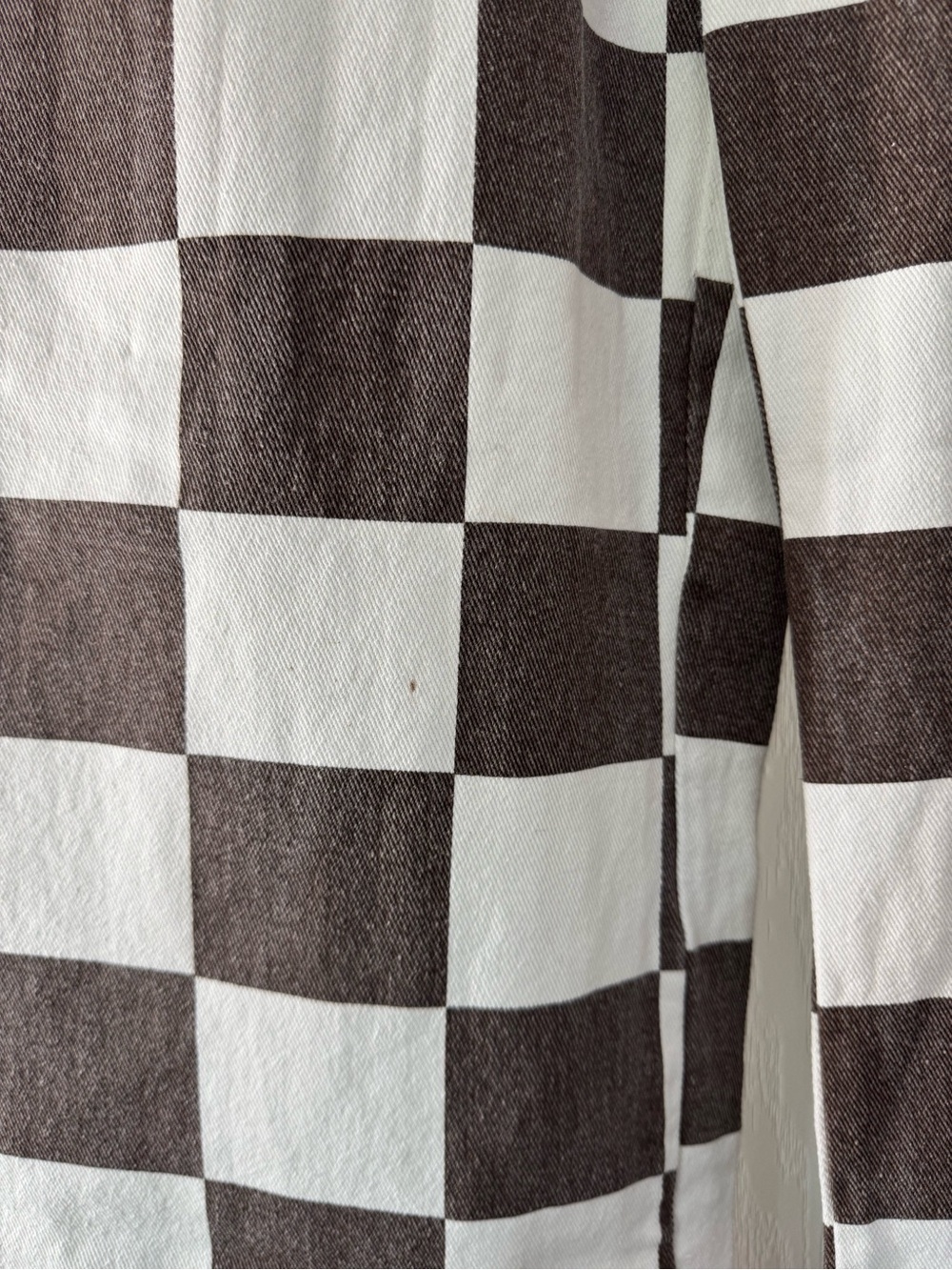 Papermoon Checkered White and Brown Wide Leg Pants - Picture 2 of 5